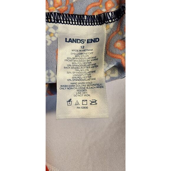 Lands End Womens Tankini‎ Top Size 12 Orange - Picture 3 of 4